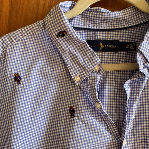 Ralph Lauren Other - Ralph Lauren Rare teddy bear embroidered gingham button down dress shirt size 2x